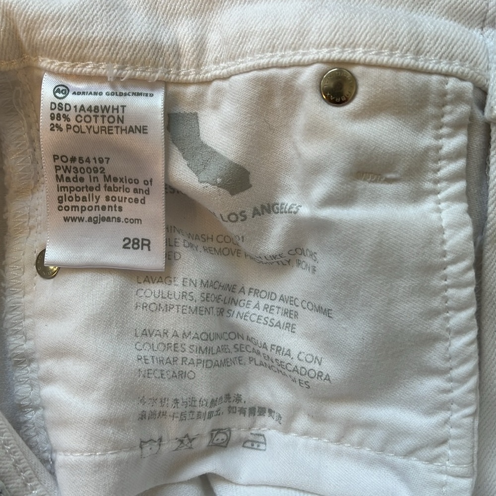 AG Adriano Goldschmied Mari White Jeans, Size 28R - Picture 5 of 12